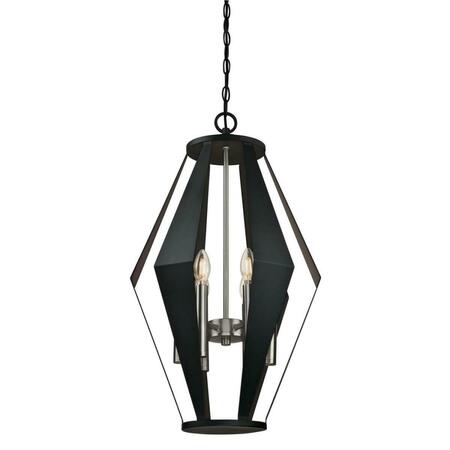 BRILLIANTBULB 6 Light Chandelier with Dark Pewter Accents - Matte Black BR3275283